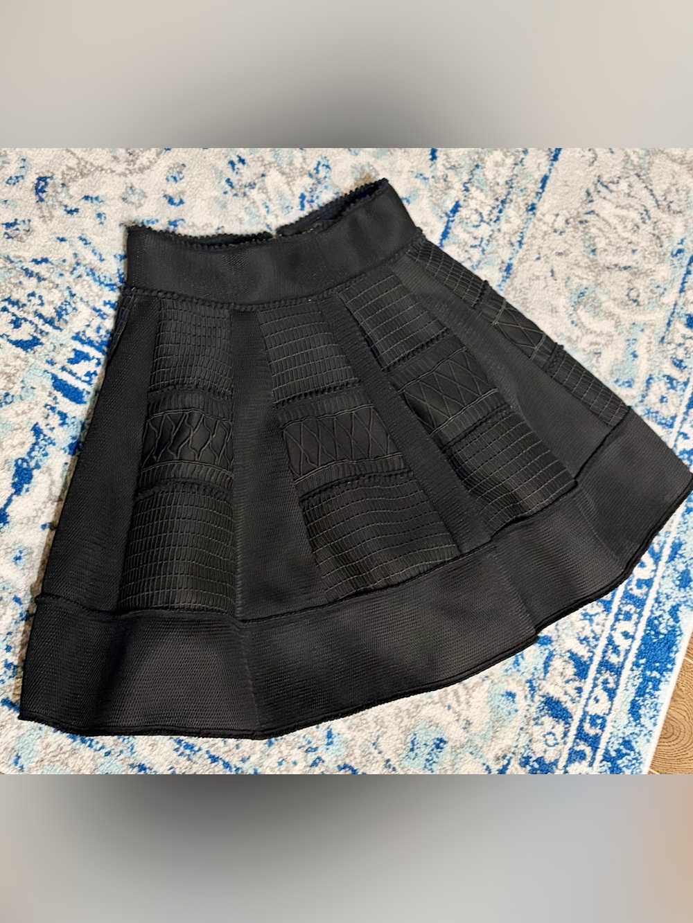 Maje Knit Texture Pattern Skirt